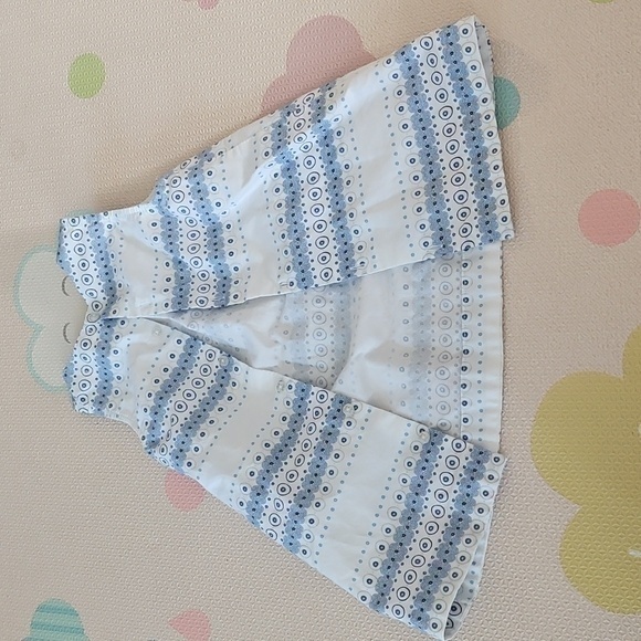 Obaibi Blue and White Patterned Cotton Sleeveless Dress - Picture 2 of 4